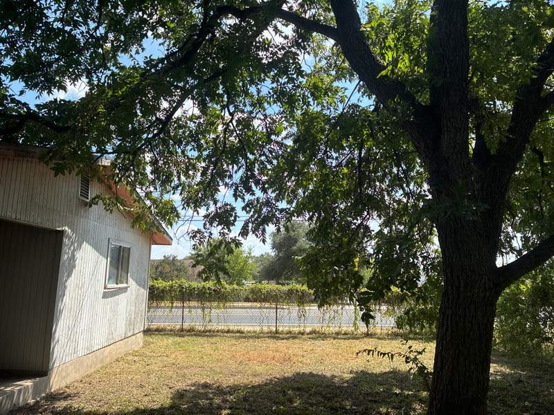 Side yard and street view at 1203 Rossolis Dr