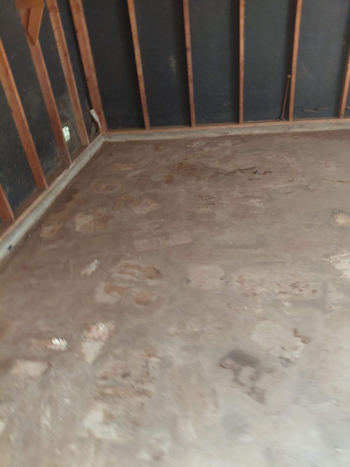 Room taken down to studs at 1203 Rossolis Dr